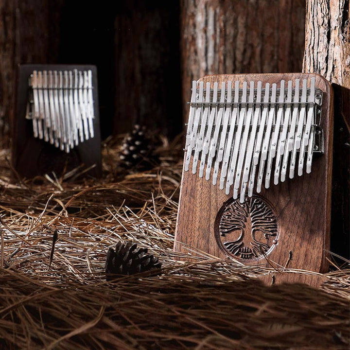 Buddha Stones Kalimba 34 Keys Thumb Piano Tree of Life Design Portable Finger Marimba Piano - image 8