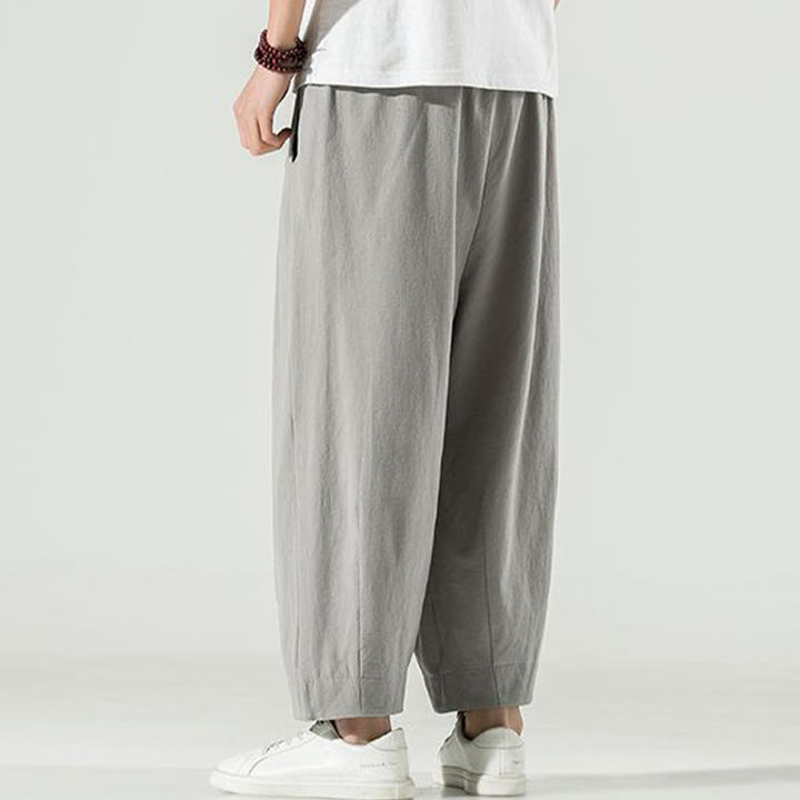 Buddha Stones Plain Color Men's Ankle-Length Harem Pants With Pockets - image 10