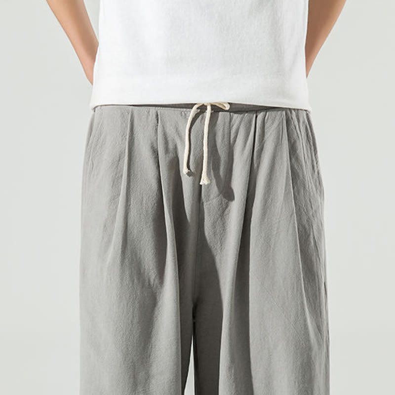 Buddha Stones Plain Color Men's Ankle-Length Harem Pants With Pockets - image 16