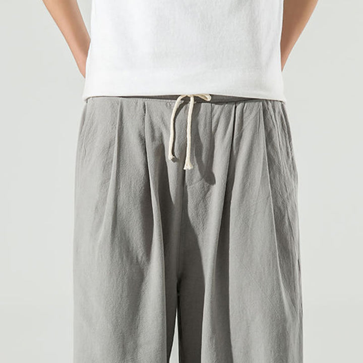 Buddha Stones Plain Color Men's Ankle-Length Harem Pants With Pockets - image 16