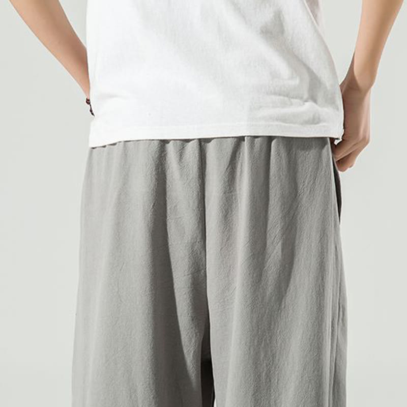 Buddha Stones Plain Color Men's Ankle-Length Harem Pants With Pockets - image 17
