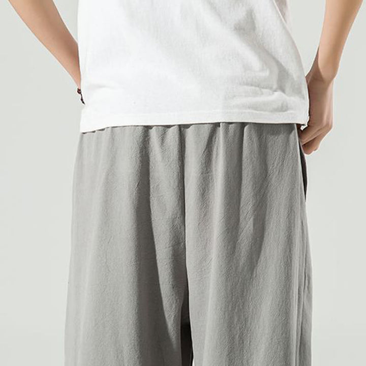 Buddha Stones Plain Color Men's Ankle-Length Harem Pants With Pockets - image 17