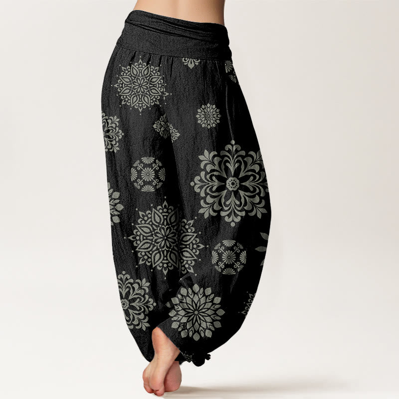 Buddha Stones Casual Mandala Pattern Women's Elastic Waist Harem Pants - image 1
