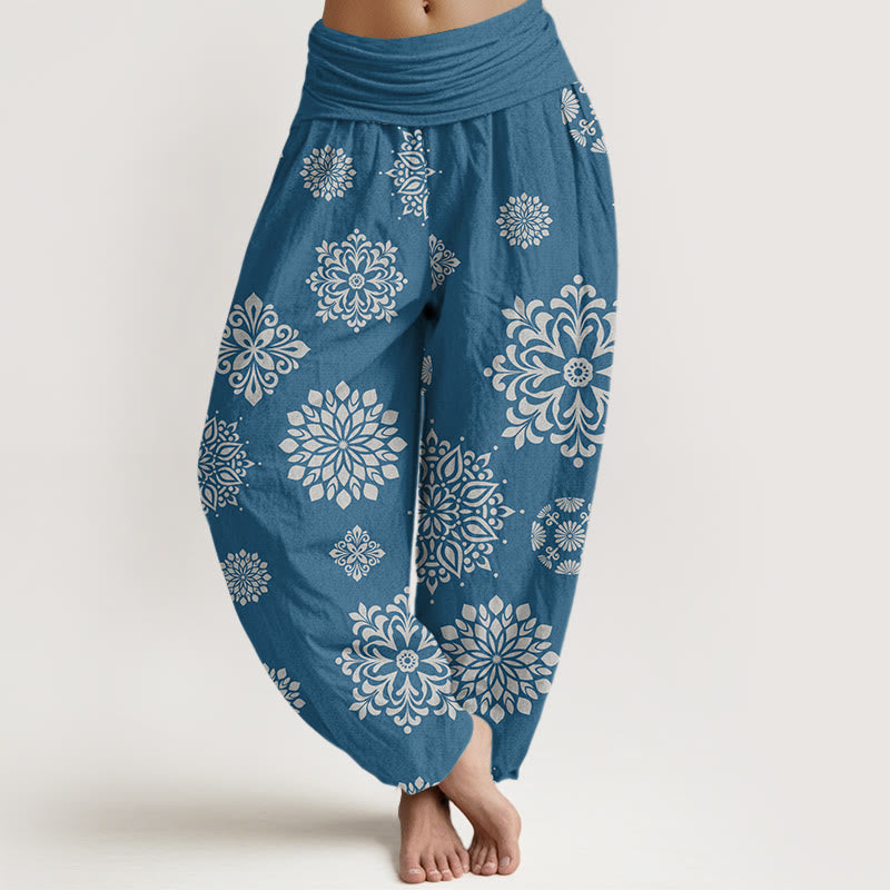 Buddha Stones Casual Mandala Pattern Women's Elastic Waist Harem Pants - SteelBlue - US22，UK/AU26，EU54 (6XL) - image 4