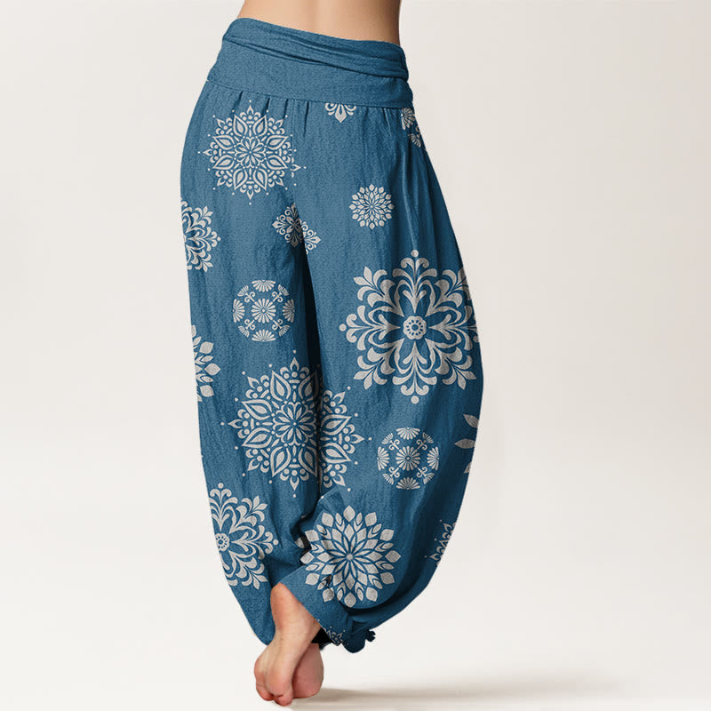 Buddha Stones Casual Mandala Pattern Women's Elastic Waist Harem Pants - image 5