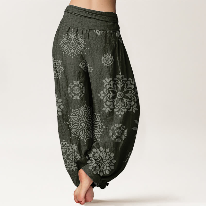 Buddha Stones Casual Mandala Pattern Women's Elastic Waist Harem Pants - image 8