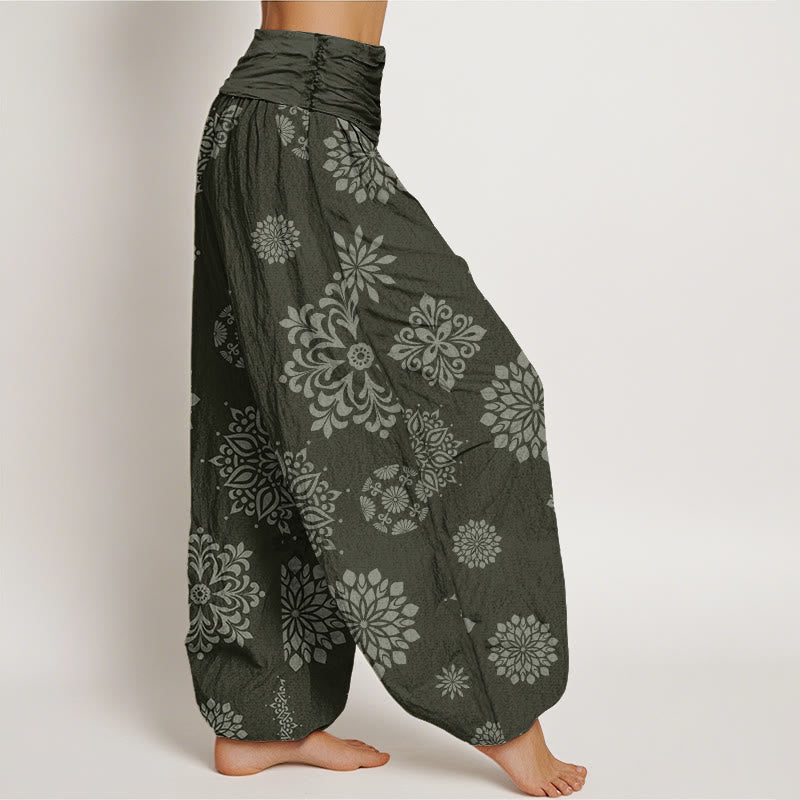 Buddha Stones Casual Mandala Pattern Women's Elastic Waist Harem Pants - image 9