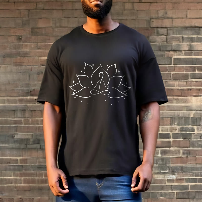 Buddha Stones Lotus Flower Meditative Yoga Pose Design Tee T-shirt - image 5