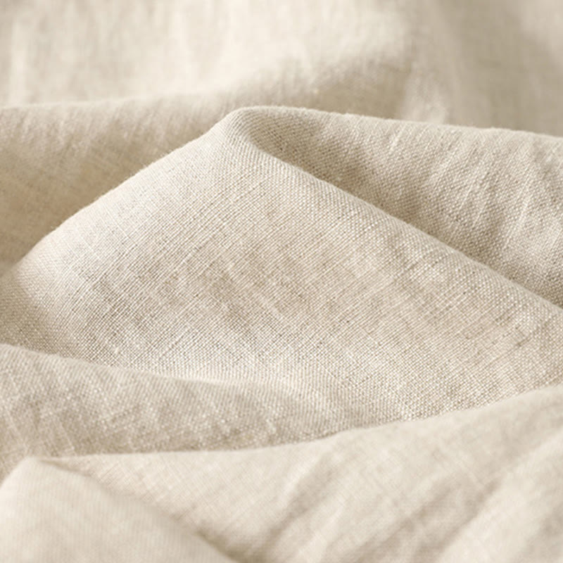 Buddha Stones Casual Retro Drawstring Embroidery Design Women's Cotton Linen 7-8 Length Pants With Pockets - image 6