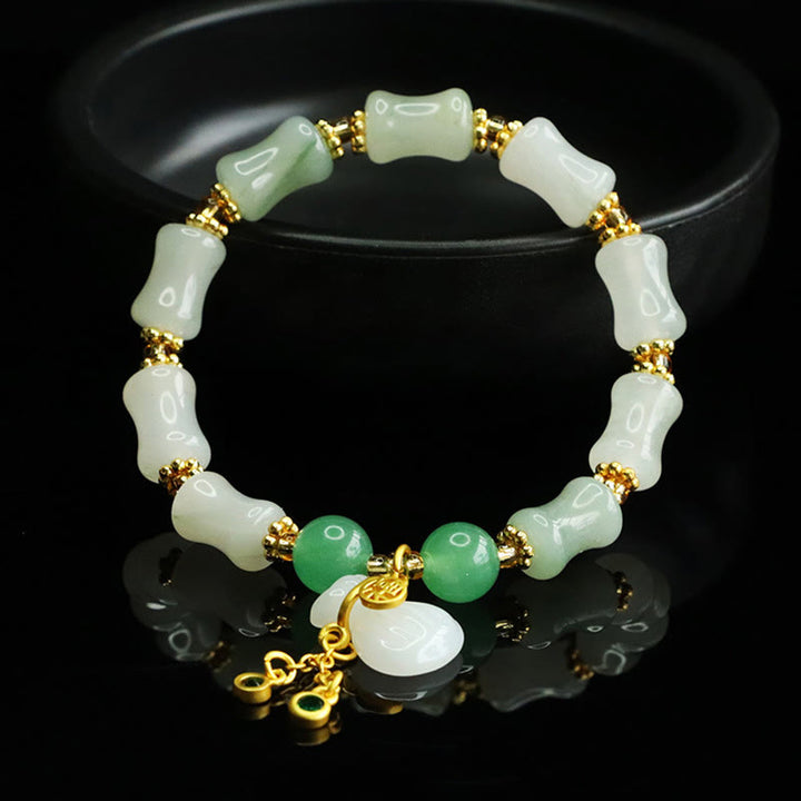 Buddha Stones Natural Tianshan Jade Fu Character Money Bag Pattern Prosperity Bracelet - image 1