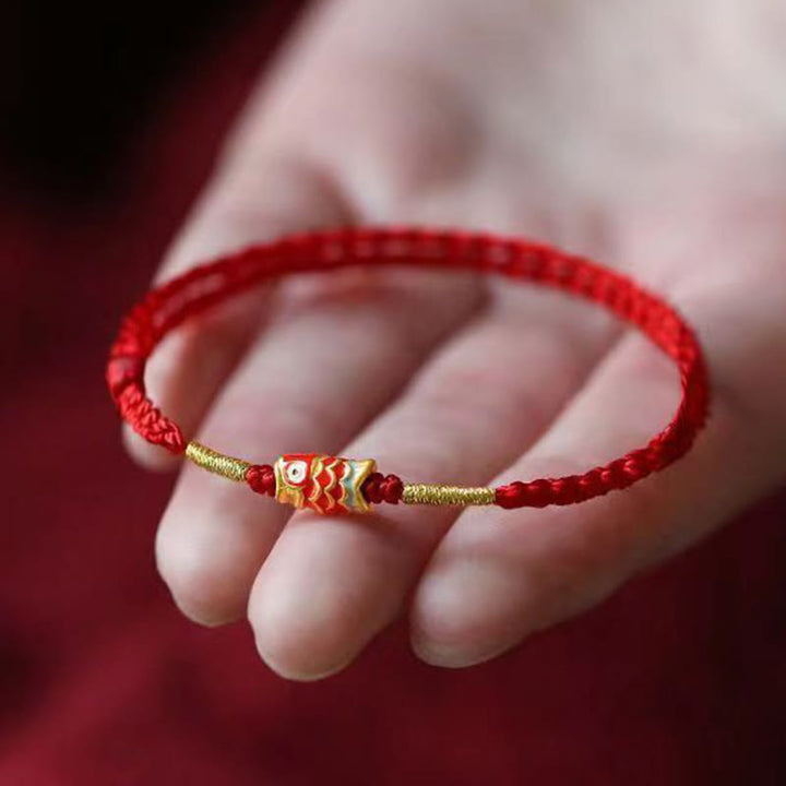 Buddha Stones Koi Fish Handmade Braided Red String Bracelet - image 2