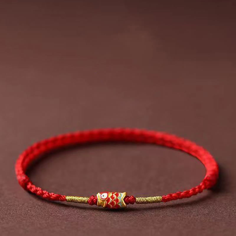 Buddha Stones Koi Fish Handmade Braided Red String Bracelet - image 3