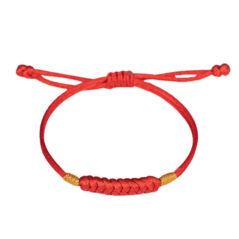 Buddha Stones Handmade Braided Red String Happy Knot Flat Knot Colorful Rope Bracelet - image 9
