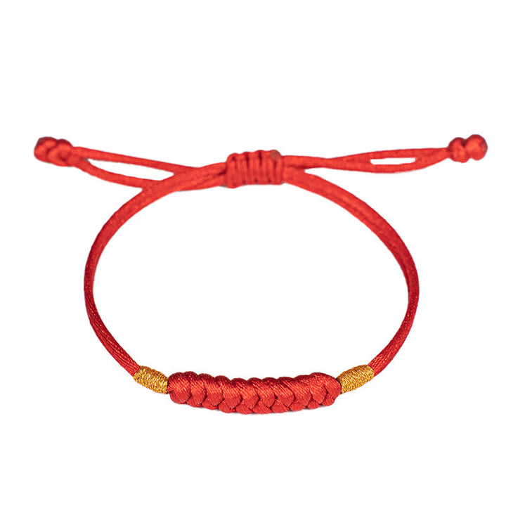 Buddha Stones Handmade Braided Red String Happy Knot Flat Knot Colorful Rope Bracelet - image 9