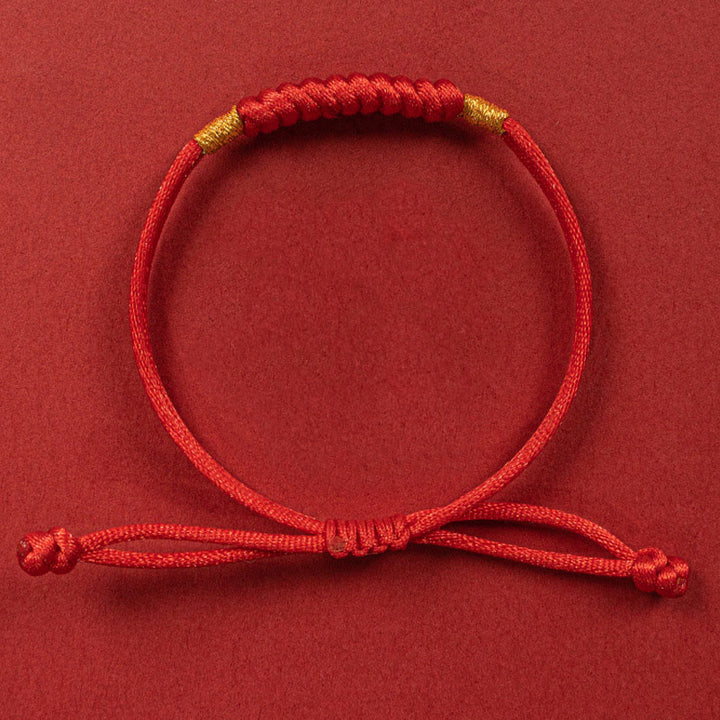 Buddha Stones Handmade Braided Red String Happy Knot Flat Knot Colorful Rope Bracelet - image 1