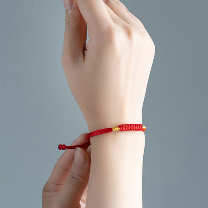 Buddha Stones Handmade Braided Red String Happy Knot Flat Knot Colorful Rope Bracelet - image 3