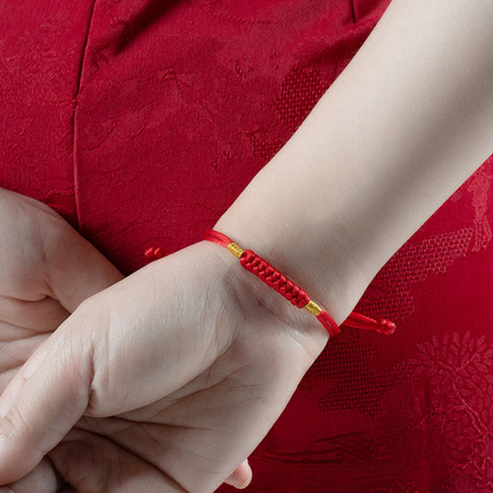Buddha Stones Handmade Braided Red String Happy Knot Flat Knot Colorful Rope Bracelet - image 4