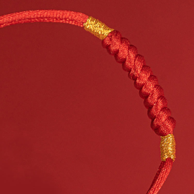 Buddha Stones Handmade Braided Red String Happy Knot Flat Knot Colorful Rope Bracelet - image 7