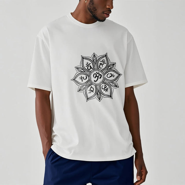 Buddha Stones Mandala Flower Om Mani Padme Hum Mantra Tee T-shirt - image 8
