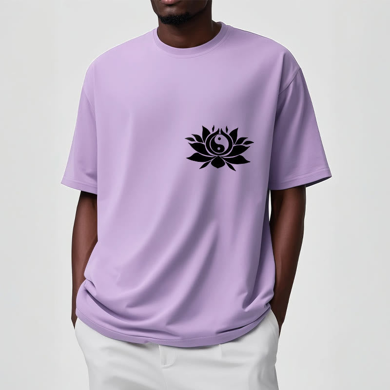 Buddha Stones Yin Yang Lotus Flower Design Tee T-shirt - image 19