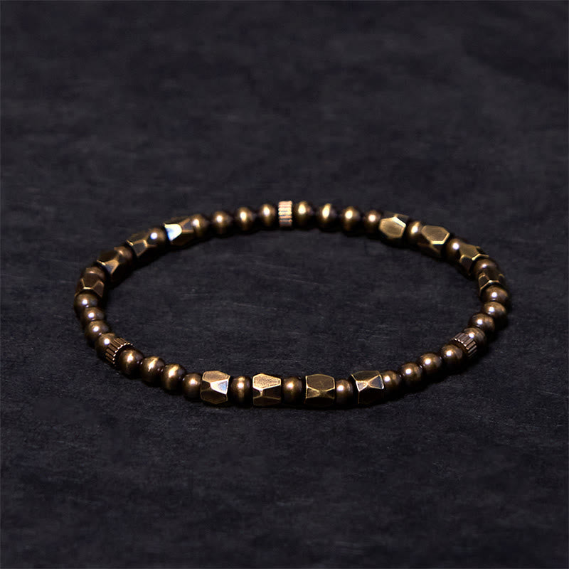 Buddha Stones "Wishing You Balance and Strength" Brass Beads Bracelet Includes Gift Message Card - image 1