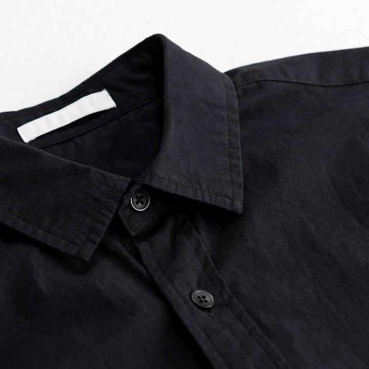 Buddha Stones Embroidery Match Flame Pattern Lapel Men's Short Sleeve Cotton Shirt With Pocket - image 11