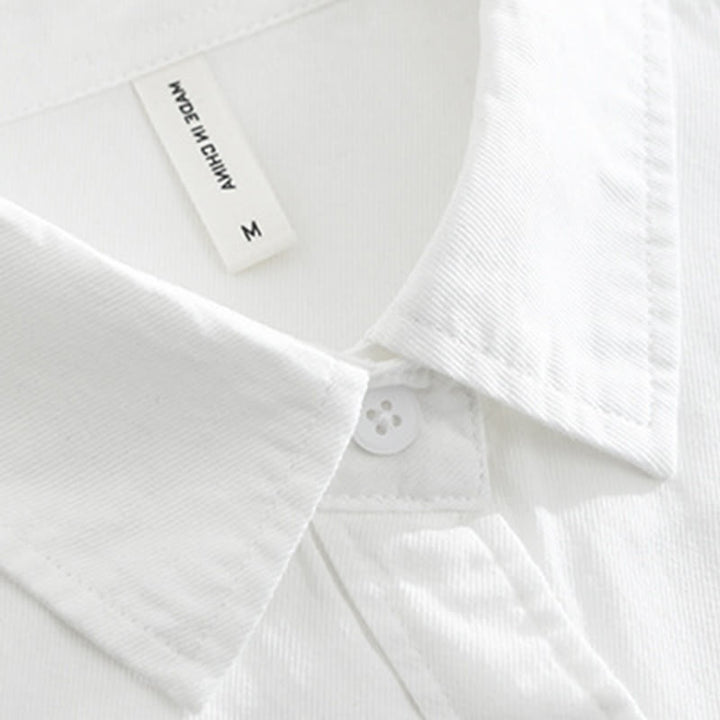 Buddha Stones Artistic Simple Design Embroidery Bamboo Pattern Men's Short Sleeve Cotton Shirt - image 3