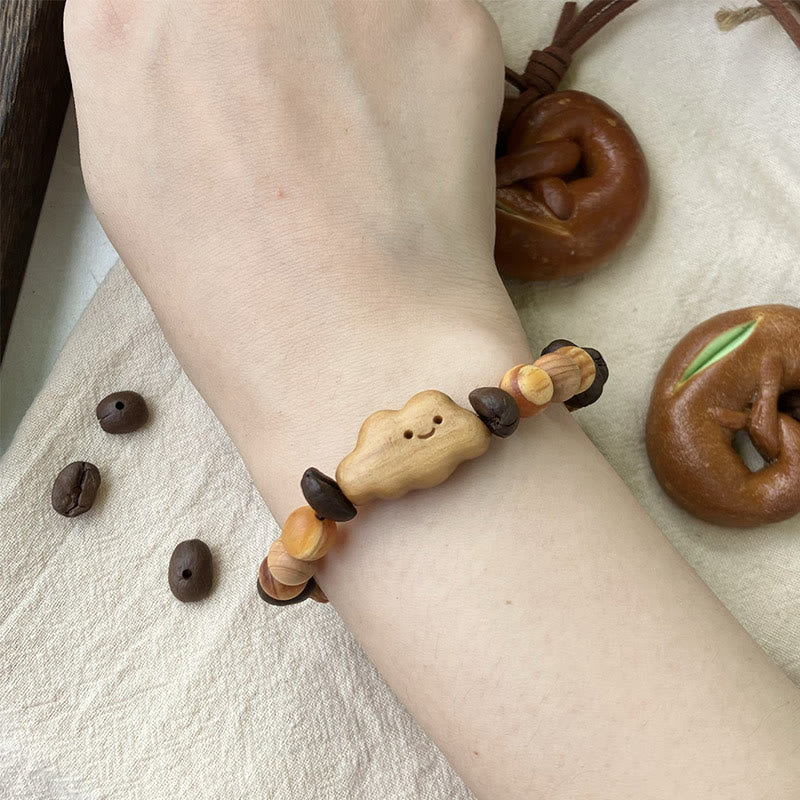 Buddha Stones Natural Irregular Cloud Coffee Beans Sandalwood Protection Bracelet - image 3