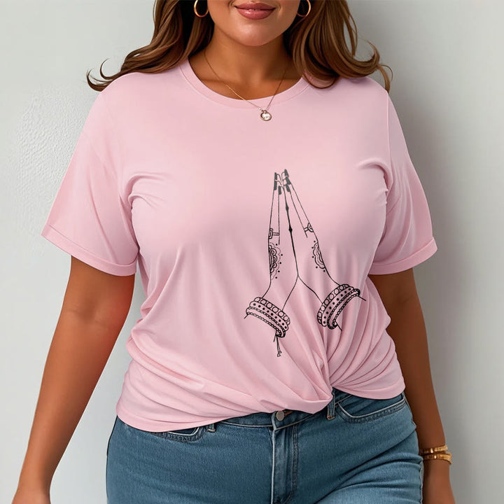 Buddha Stones Put Hands Together Prayer Design Tee T-shirt - image 13