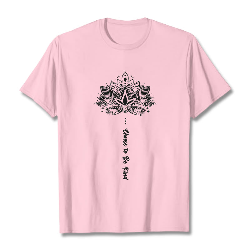 Buddha Stones Choose To Be Kind Geometric Flower Tee T-shirt - LightPink - 2XL - image 12