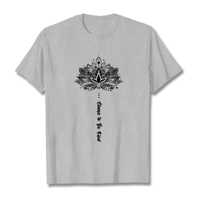 Buddha Stones Choose To Be Kind Geometric Flower Tee T-shirt - LightGrey - 2XL - image 19