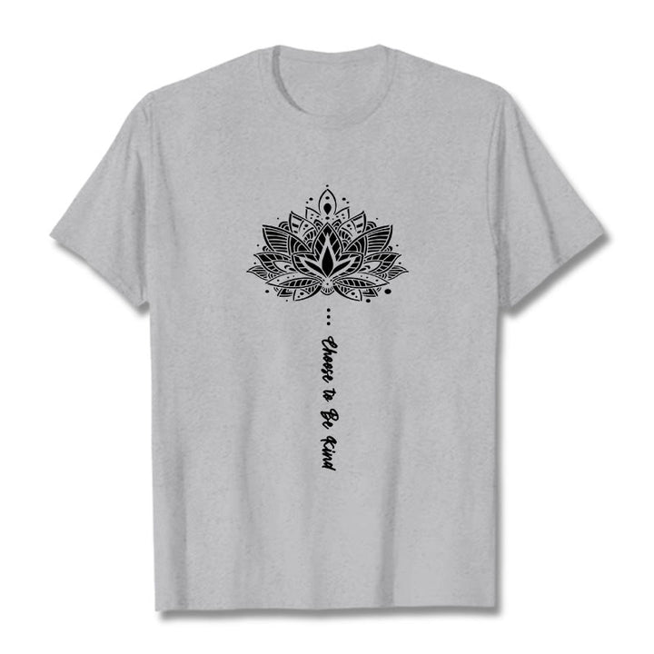 Buddha Stones Choose To Be Kind Geometric Flower Tee T-shirt - LightGrey - 2XL - image 19