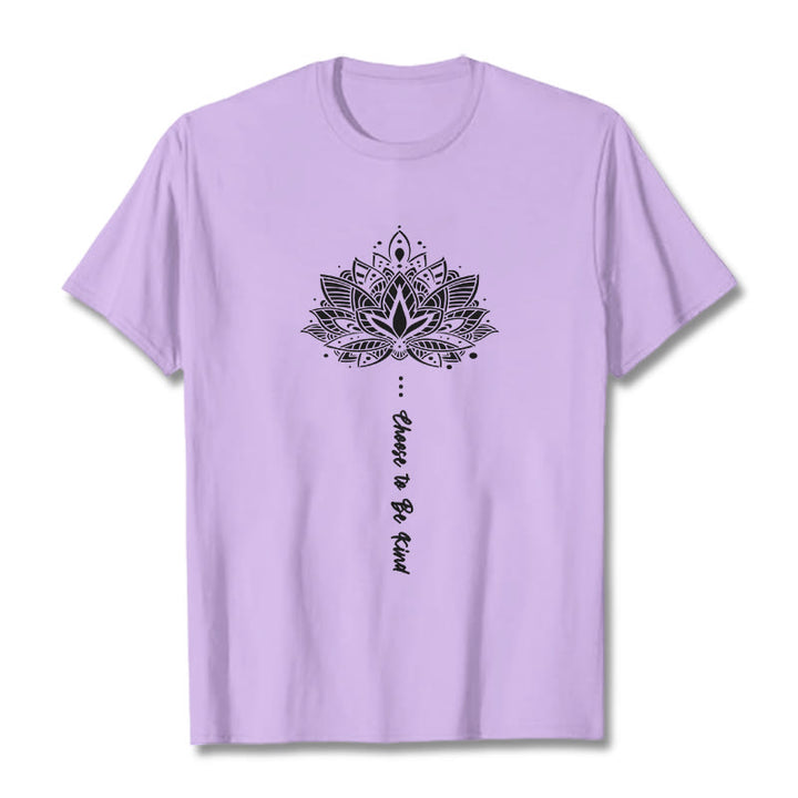 Buddha Stones Choose To Be Kind Geometric Flower Tee T-shirt - Plum - 2XL - image 16