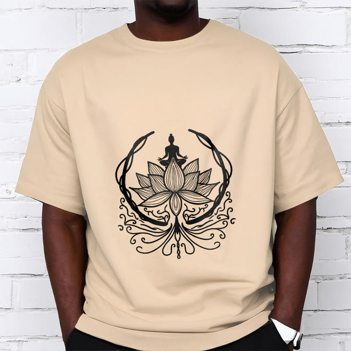Buddha Stones Meditation Buddha Seated Inside A Lotus Flower Tee T-shirt - image 11
