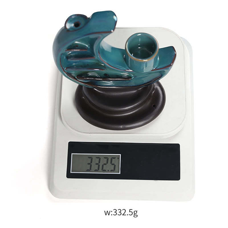 Buddha Stones Blue Crescent Moon Ceramic Backflow Smoke Fountain Meditation Candlestick Incense Burner Decoration - image 15