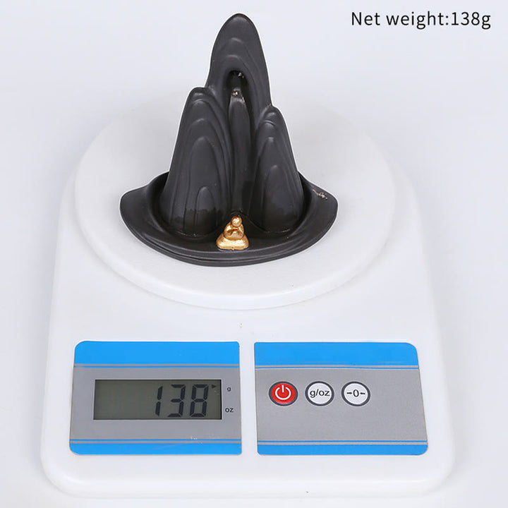 Buddha Stones Little Monk Mountains Flowing Water Purple Clay Ceramic Healing Backflow Incense Burner Decoration - image 12