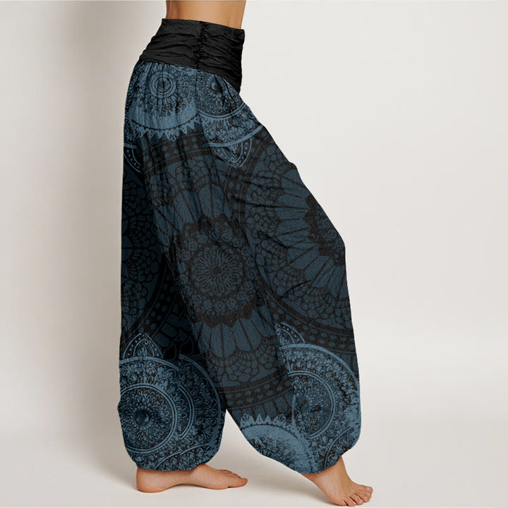 Buddha Stones Circular Mandala Design Women's Elastic Waist Harem Pants - image 6