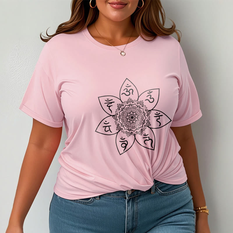 Buddha Stones Mandala Om Mani Padme Hum Pattern Tee T-shirt - image 13