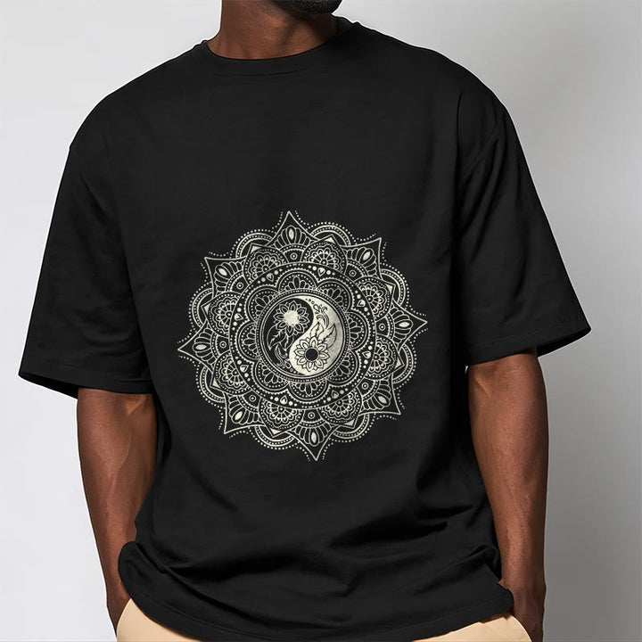 Buddha Stones Mandala YinYang Symbol Pattern Tee T-shirt - image 4