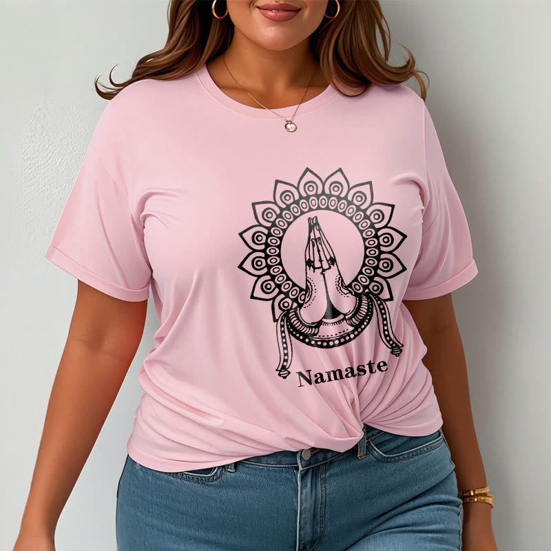 Buddha Stones Namaste Gesture Mandala Pattern Tee T-shirt - image 13