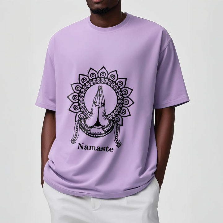 Buddha Stones Namaste Gesture Mandala Pattern Tee T-shirt - image 17
