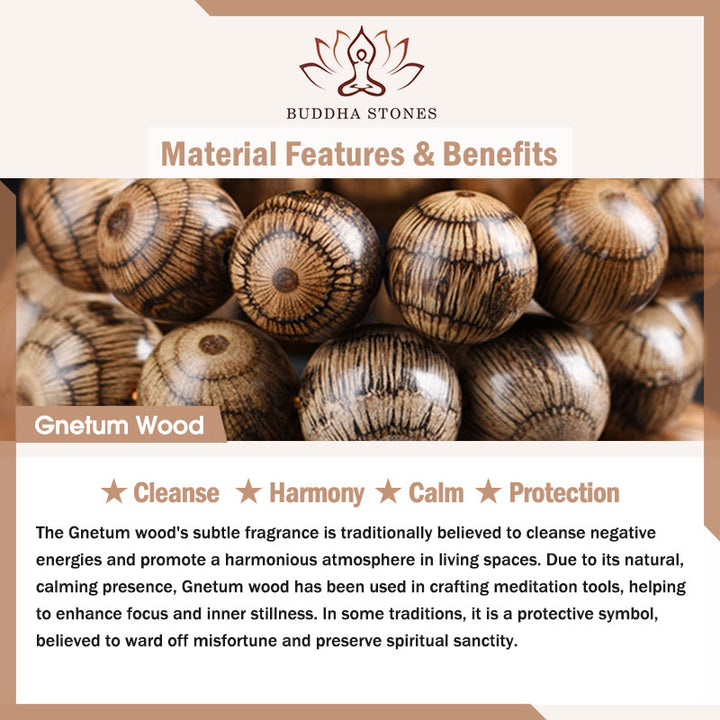 Buddha Stones Gnetum Wood Beads Protection Bracelet - image 5