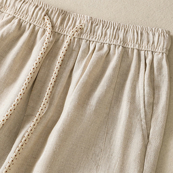Buddha Stones Casual Embroided Bead Drawstring Women's Wide Leg Cotton Pants With Pockets - image 15