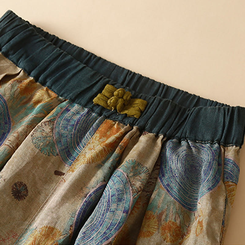 Buddha Stones Retro Casual Chinese Frog-Button Design Women's Harem Pants With Pockets - image 8