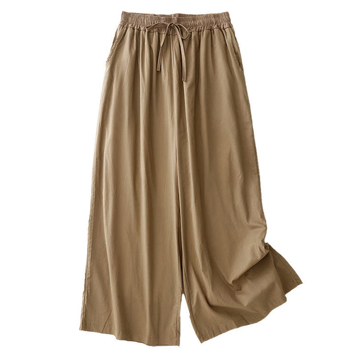 Buddha Stones Artistic Color Contrast Drawstring Women's Wide Leg Pants With Pockets - image 14