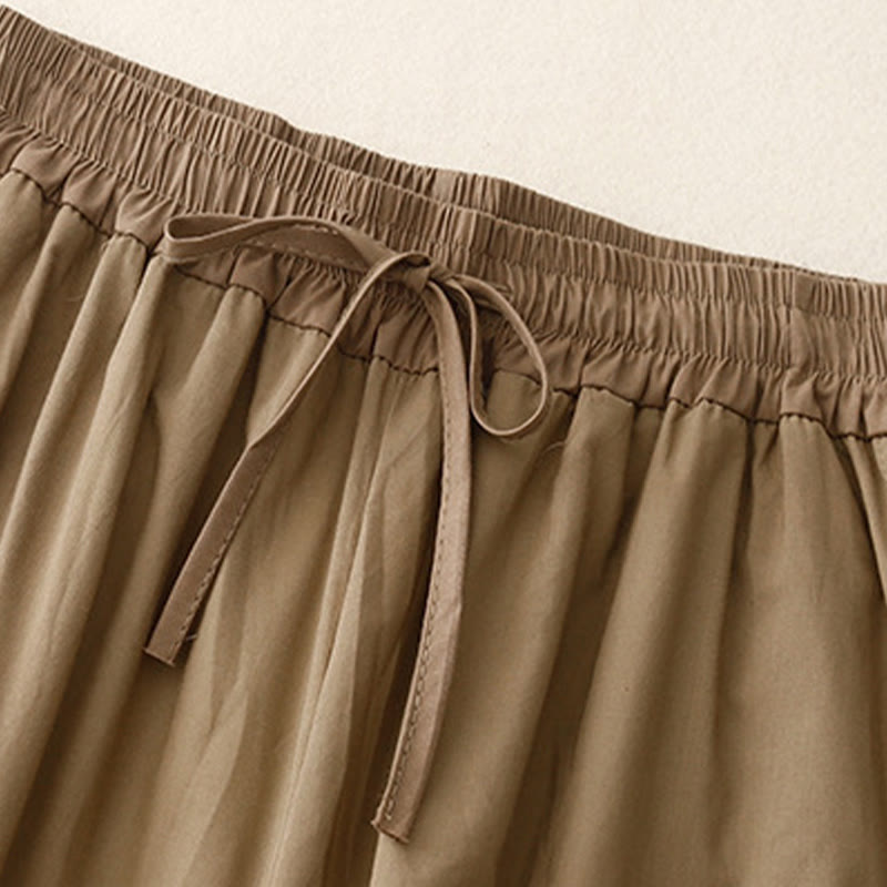 Buddha Stones Artistic Color Contrast Drawstring Women's Wide Leg Pants With Pockets - image 8