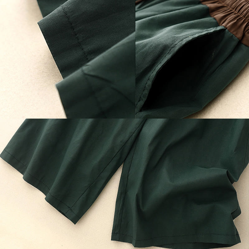 Buddha Stones Artistic Color Contrast Drawstring Women's Wide Leg Pants With Pockets - image 17