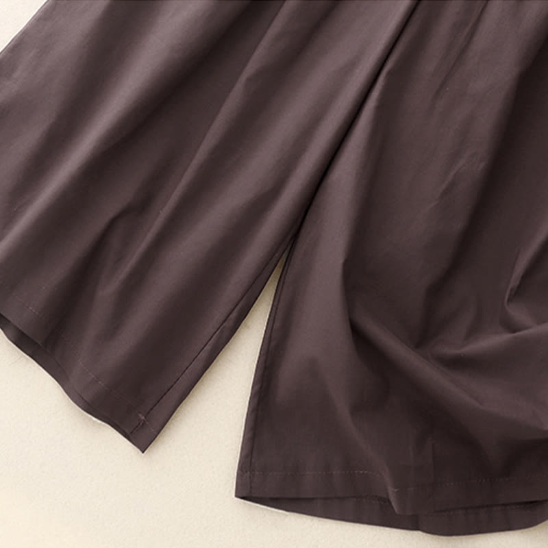 Buddha Stones Artistic Color Contrast Drawstring Women's Wide Leg Pants With Pockets - image 22