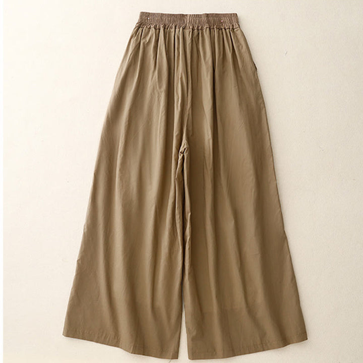 Buddha Stones Artistic Color Contrast Drawstring Women's Wide Leg Pants With Pockets - image 7