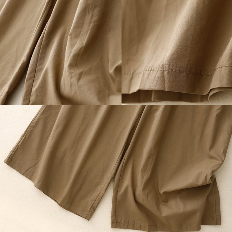 Buddha Stones Artistic Color Contrast Drawstring Women's Wide Leg Pants With Pockets - image 13